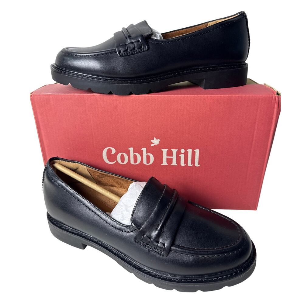 Cobb Hill Loafer Janney Casual Slip On Women's‎ 7 Wide Black Leather CI9520